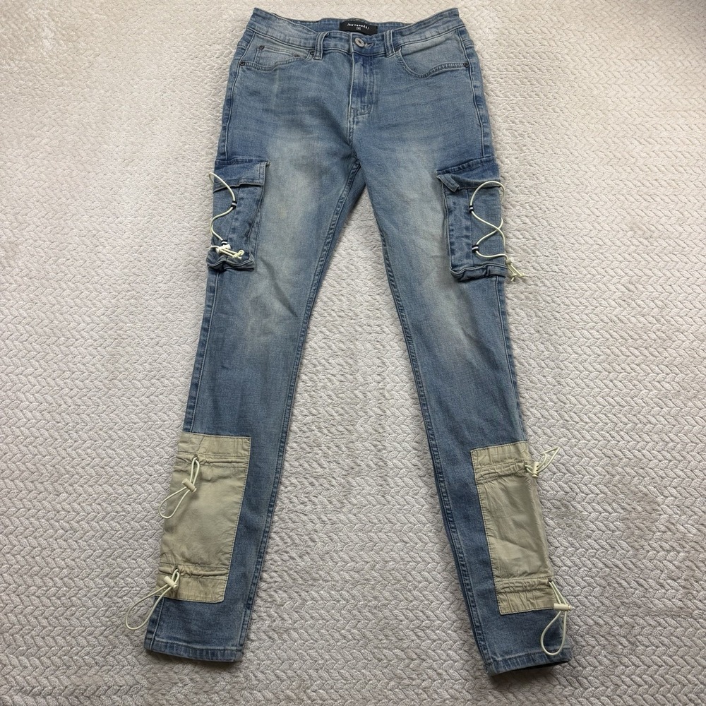 Serenede Cybercloud Men's 32x32 Cargo Jeans Serenity Patch festival Street Emo
